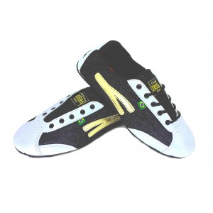 Chaussure Slim Blanc et Noir Salsa bande Or