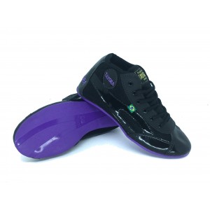 Basket montante Noir Brillant, semelle danse violette