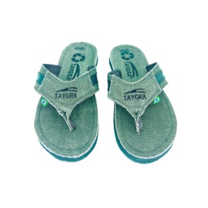 Tong TAYGRA en toile verte